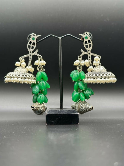 H&A Jewellery Handmade Brass Oxidized Jhumka