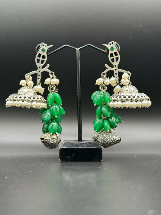 H&A Jewellery Handmade Brass Oxidized Jhumka