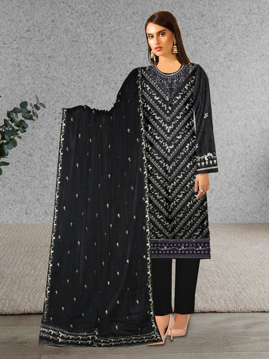 Funky's Embroidered Unstitched 3-Piece Suit-15000