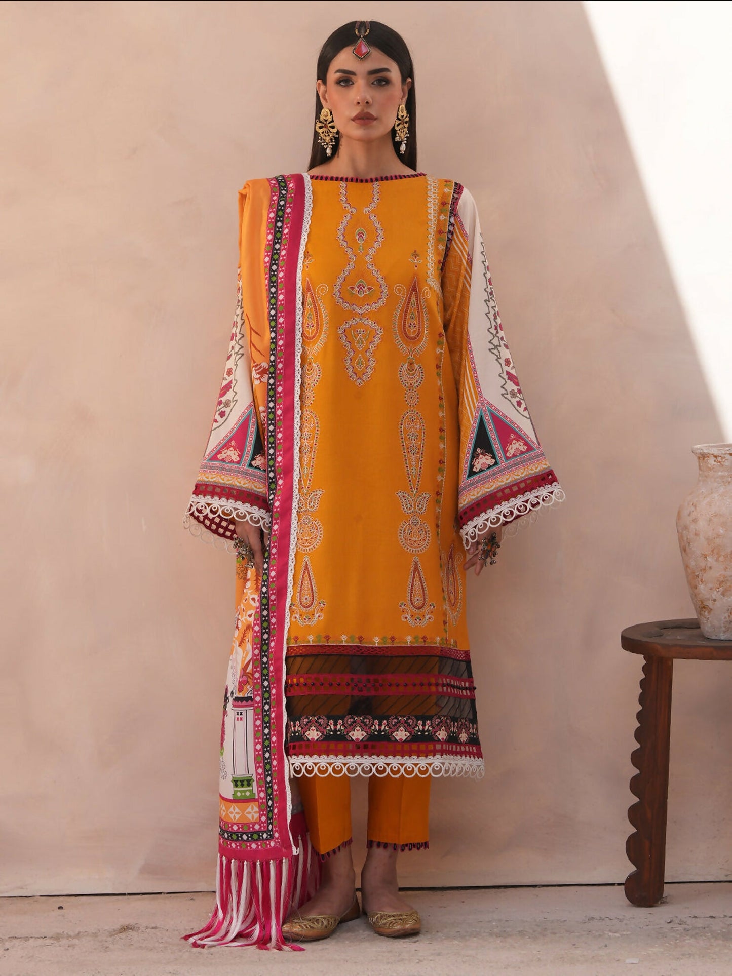 Binilyas Kotrai Embroidered Unstitched 3-Piece Suit-791-B