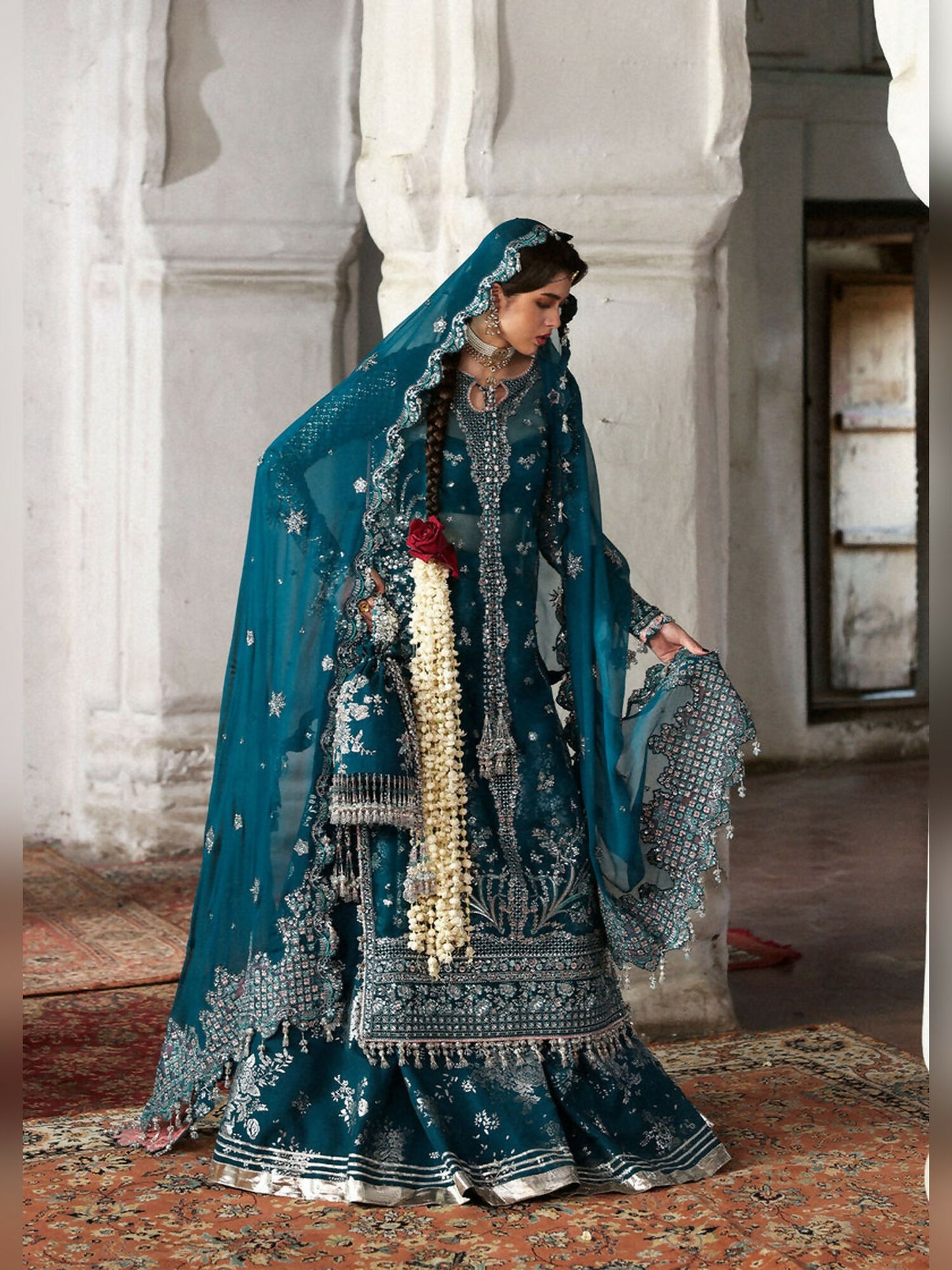 Hussain Rehar Massarat Festive Unstitched'25 Organza 3-Piece Suit-Zebunisa