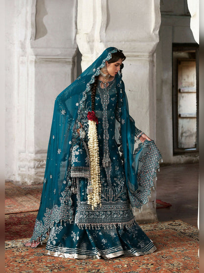 Hussain Rehar Massarat Festive Unstitched'25 Organza 3-Piece Suit-Zebunisa