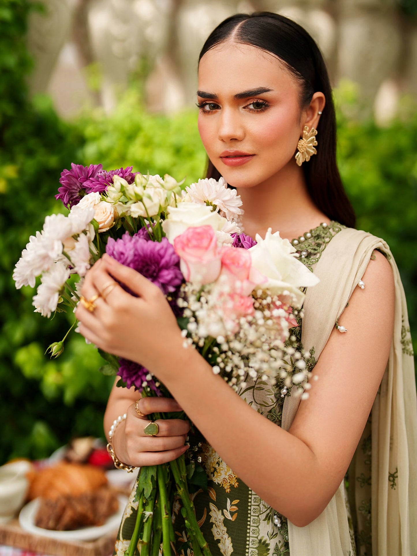 Parishay Ivy Bloom Viscose Embroidered Stitched 3-Piece Suit-IW-03