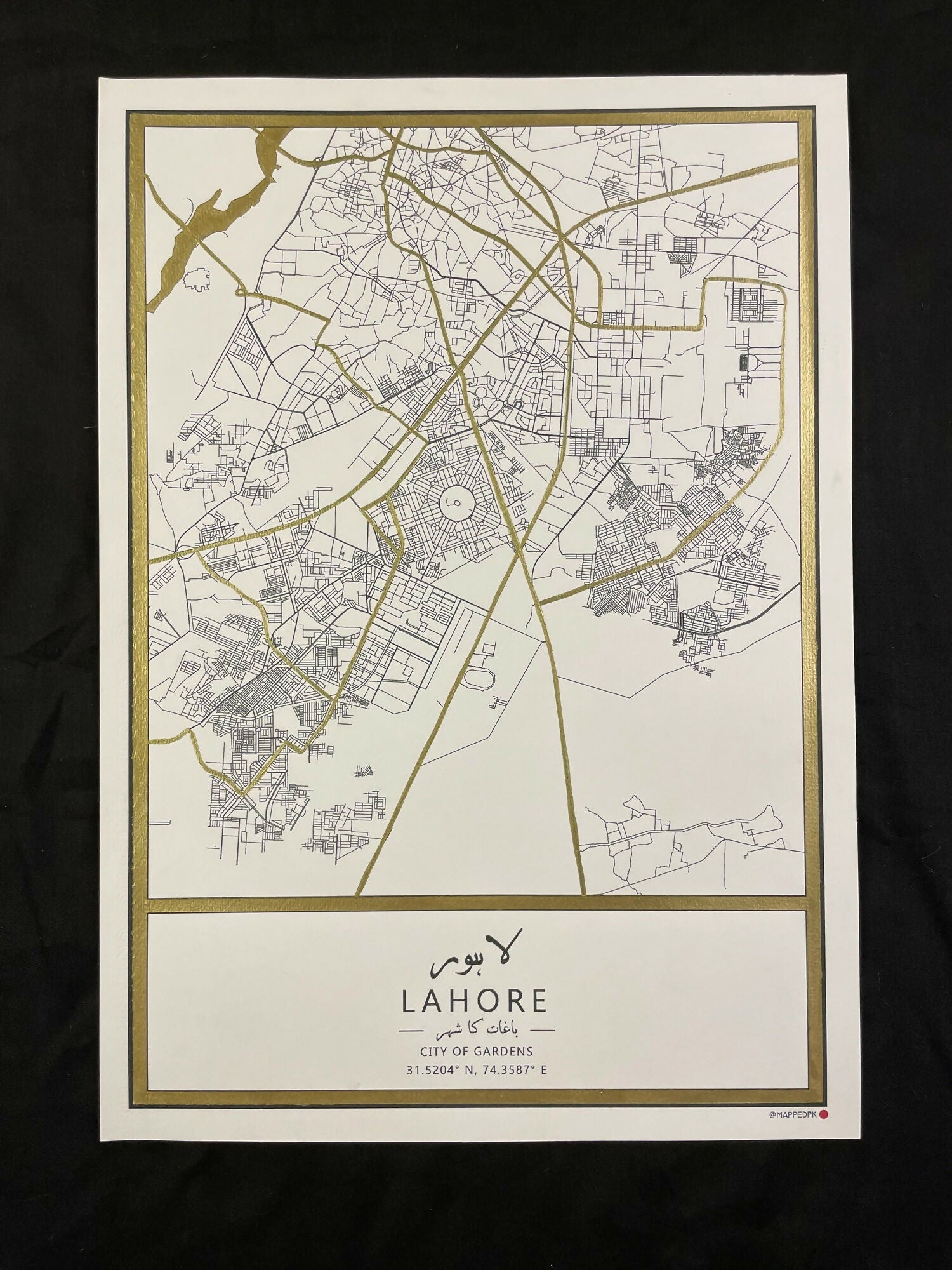 MappedPK Lahore Hand Painted Map