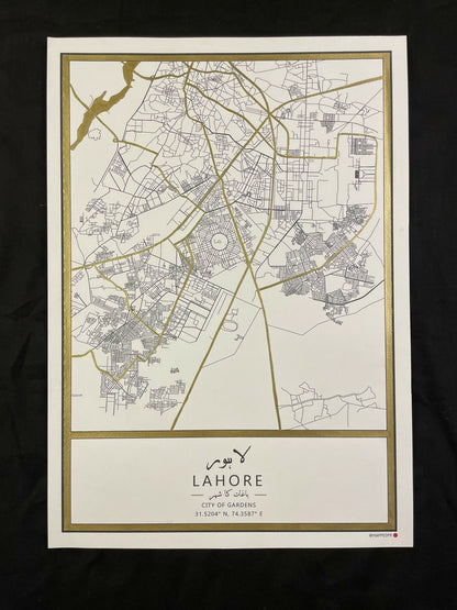 MappedPK Lahore Hand Painted Map