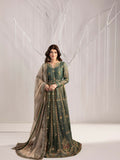 Shurooq Echoes In Bloom Zari Cotton Net Embellished Stitched 3-Piece Suit-Emerald Whisper