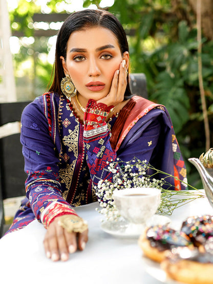 Binilyas Kotail Embroidered Unstitched 3-Piece Suit-763-B