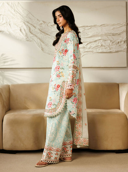 Mahnur Leila Lawn'26 Embroidered Unstitched 3-Piece Suit-L-05
