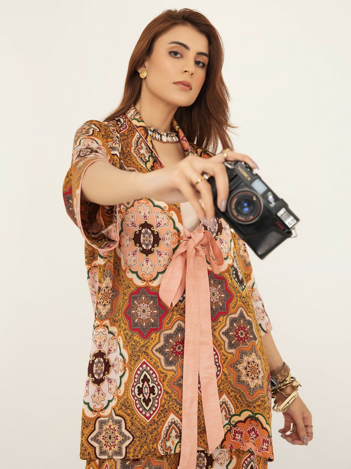 Shiza Hassan SH West Blended Silk Printed Co-Ord Set-Mason