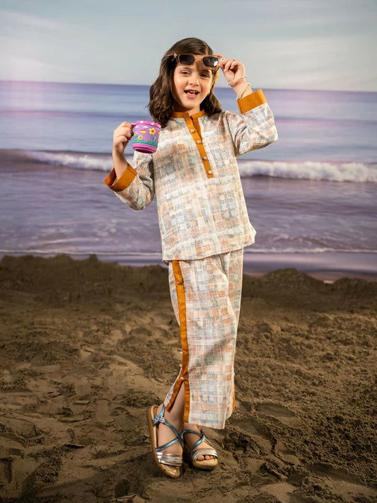 Velvour Girls Printed Co-ord Set-VG167-A