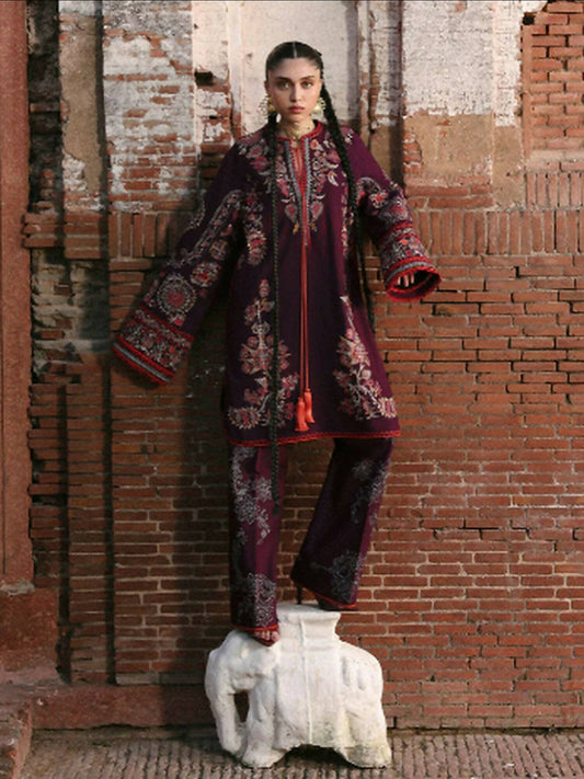 Jugnu By Hussain Rehar Khaddar'25 Embroidered Unstitched 3-Piece Suit-Laleh