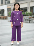 Velvour Girls Cotton Printed Co-Ord Set-VG194-B
