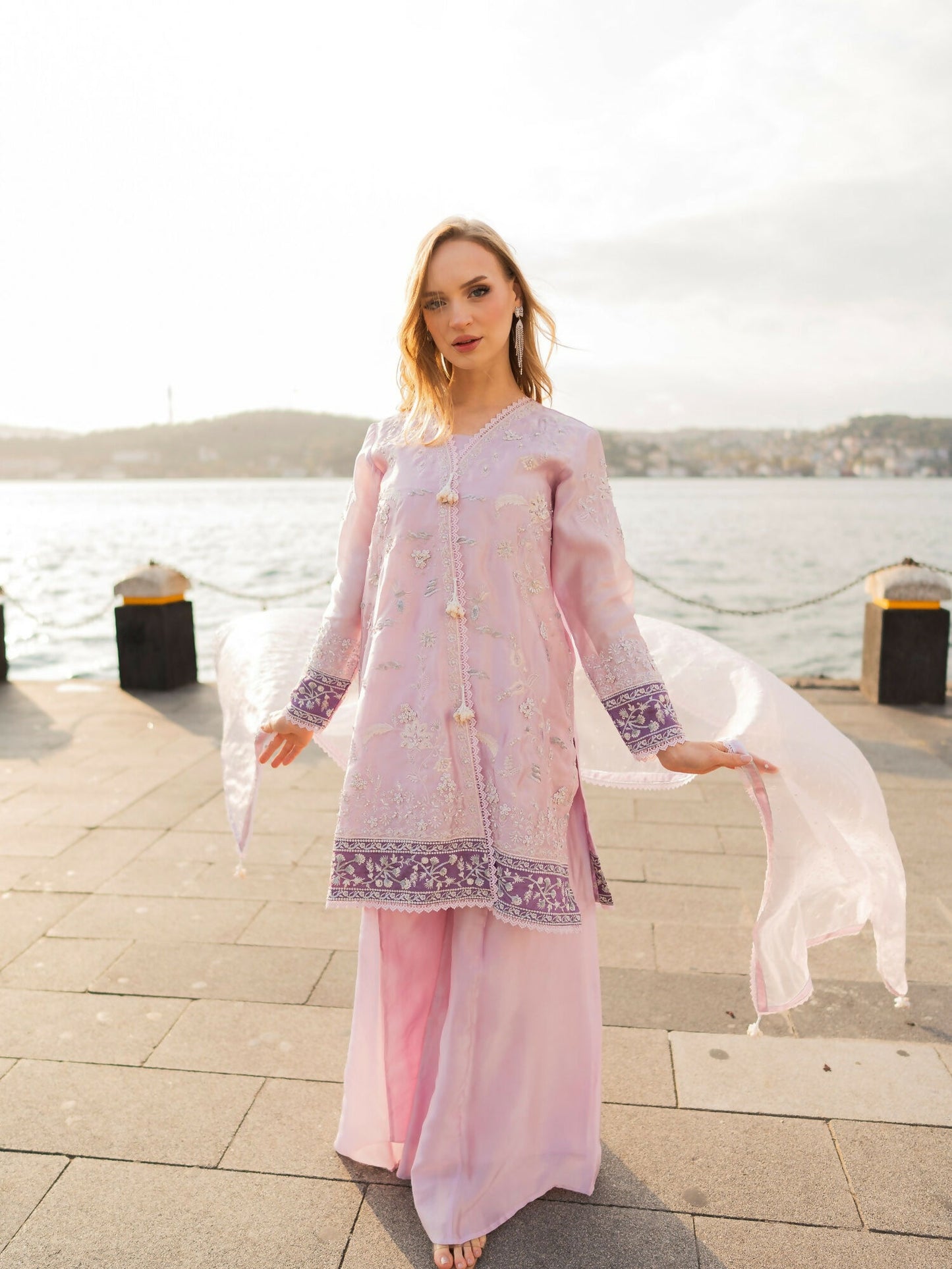 Farooq Hameed Studio EiD Collection'26 Pure Silk Embroidered Stitched 3-Piece Suit-Eva