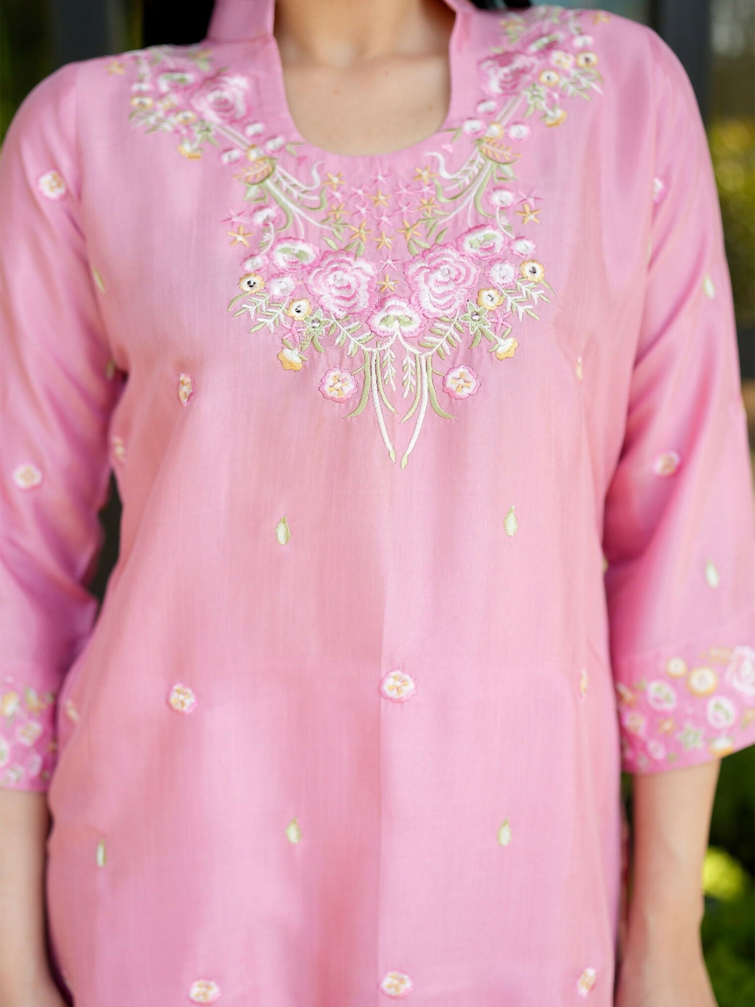 Allure By IH Allure Pret Raw Silk Embroidered Co-Ord Set-Leslie