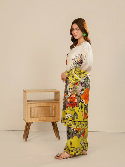 Stylish Collection Velvet Vogue Printed Co-Ord Set-Butterfly Bold