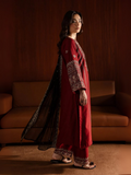 Tehzeeb Libas Lawn Embroidered Stitched 3-Piece Suit-ROYAL PRET