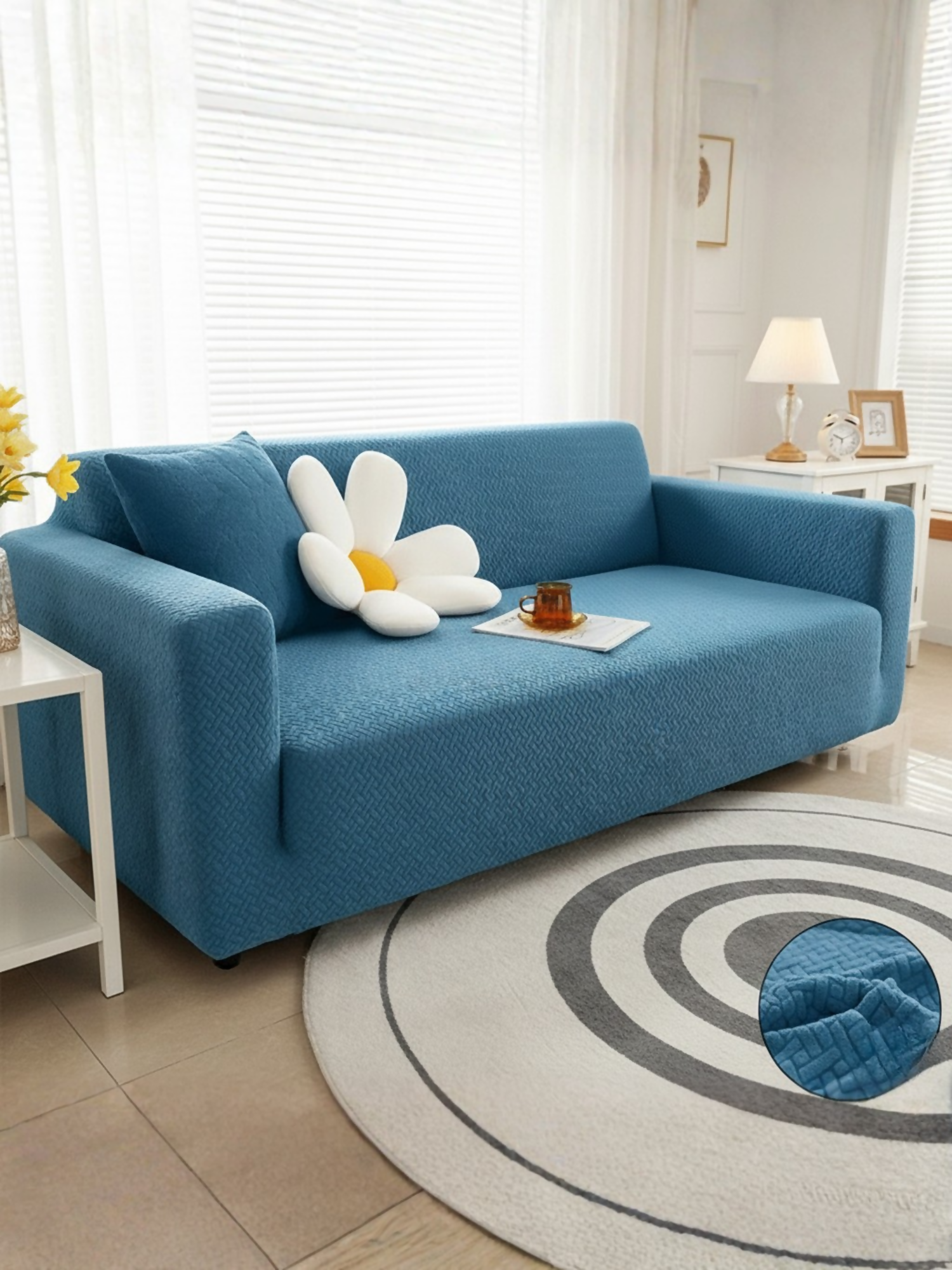 Elegant Bedding Stripe Jacquard Fitted Sofa Cover