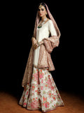 Hussain Rehar Luxury Pret'23 Raw Silk Embellished Stitched 3-Piece Suit-Ivoor