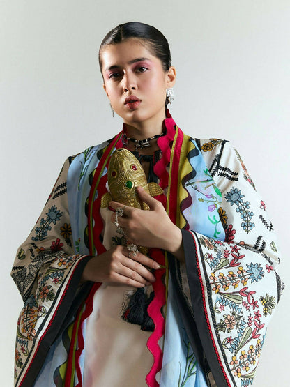 Jugnu by Hussain Rehar SS'25 Edit II Cotton Embroidered Unstitched 3-Piece Suit-TIYA