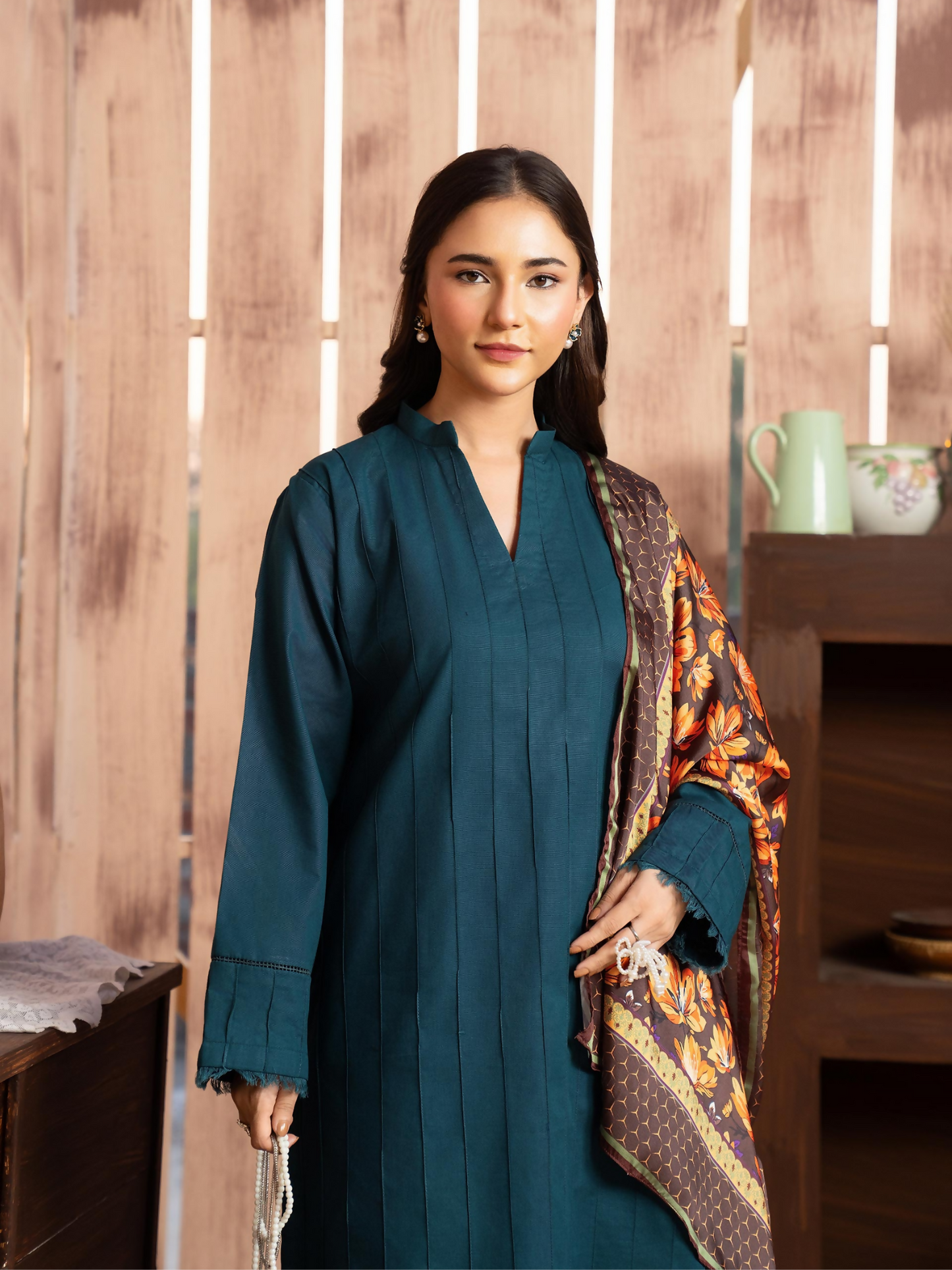 Panache Apparel Winter Core Khaddar Stitched Suit-Glace