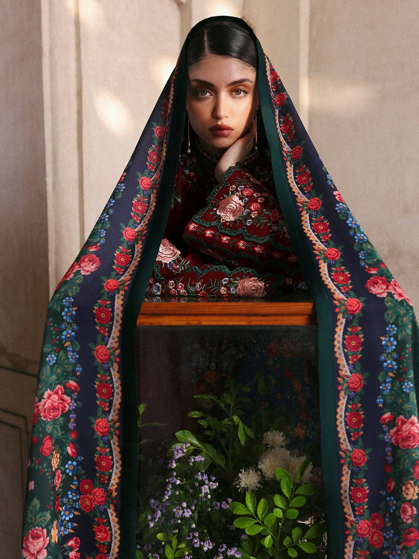 Jugnu By Hussain Rehar Khaddar'25 Embroidered Unstitched 3-Piece Suit-Gulshan