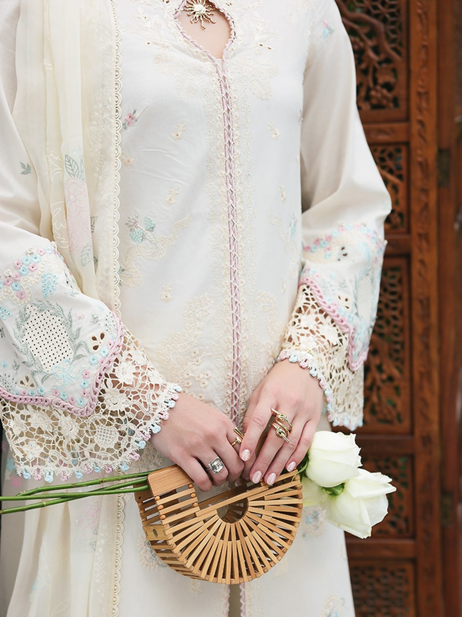 Qalamkar Qline Lawn Drop-1 Embroidered Unstitched 3-Piece Suit-RP-01 Savera