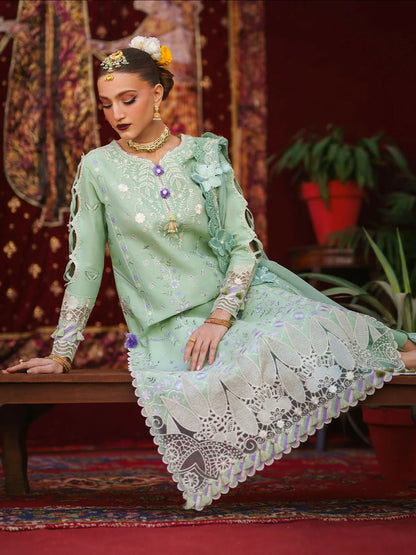 Mahnur Gul Luxury Lawn'26 Embroidered Unstitched 3-Piece Suit-G-011