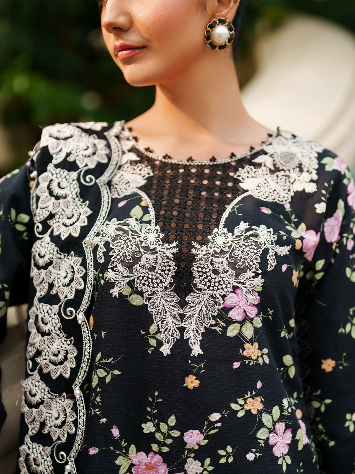 Parishay Ivy Bloom Viscose Embroidered Stitched 3-Piece Suit-IW-01