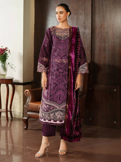 Parishay Panache Winter Corduroy Embroidered Unstitched 3-Piece Suit-PNE-02