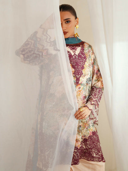 Binilyas Eres Bonita Viscose Embroidered Stitched 3-Piece Suit-1104-B