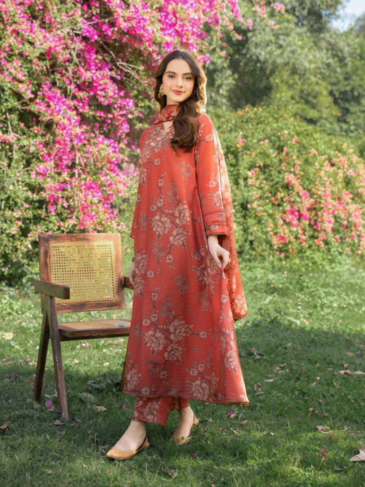 Panache Apparel Serenity Lawn Embroidered Stitched Suit-Spiced