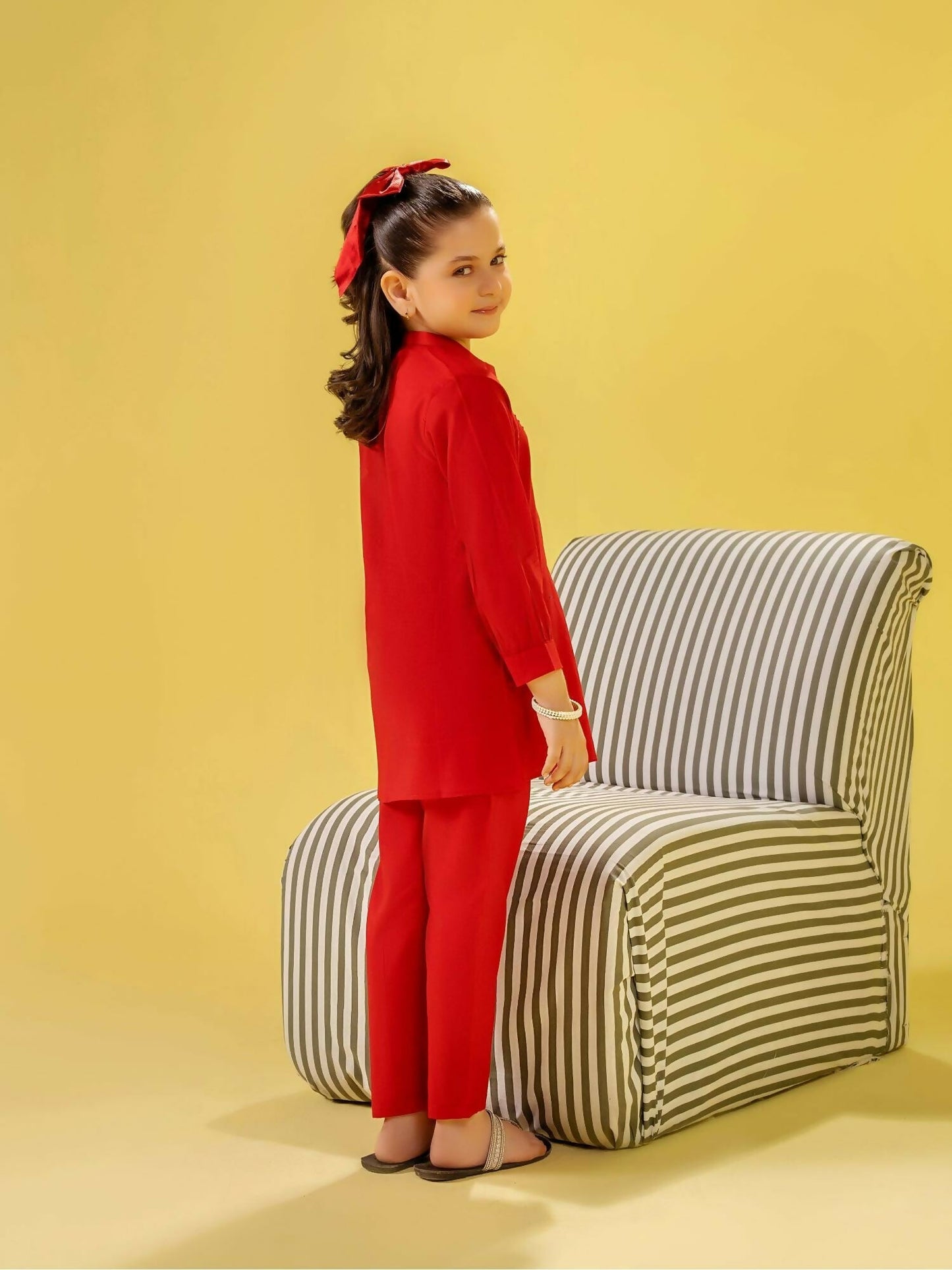 Velvour Girls Cotton Embroidered Stitched 2-Piece Suit-VG153-A