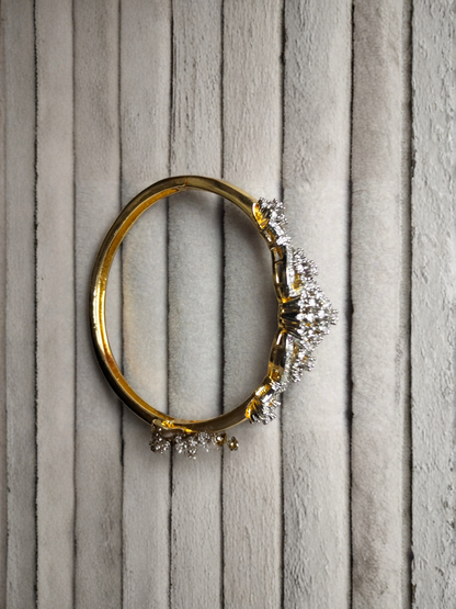 H&A Jewellery 18K Gold Plated Openable Bangle With Cubic Zircon