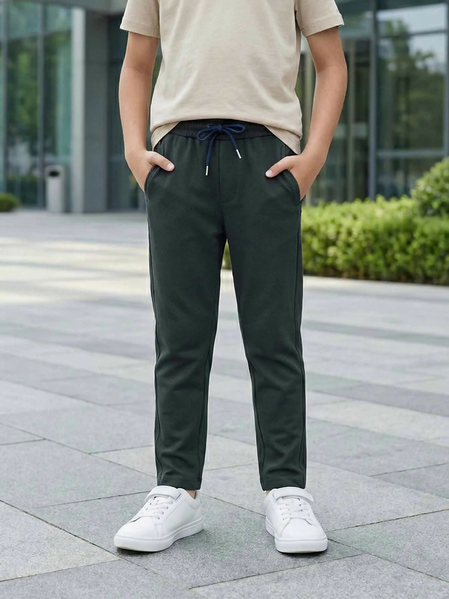 Velvour Imported Popcorn Trouser-VWT44-AT
