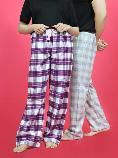 Funky's Printed Checked Loungewear Trouser-14630