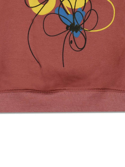 Funky's kid's Flower Printed Coral Sweat Shirt-10190
