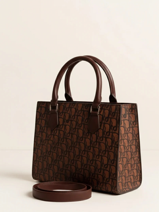 Brown Zebaish Collection Hand Bag-ZB-038