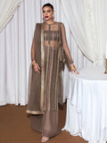 Hussain Rehar Basic Not Basic 3 Organza Embellished Stitched 4-Piece Suit-Leaden