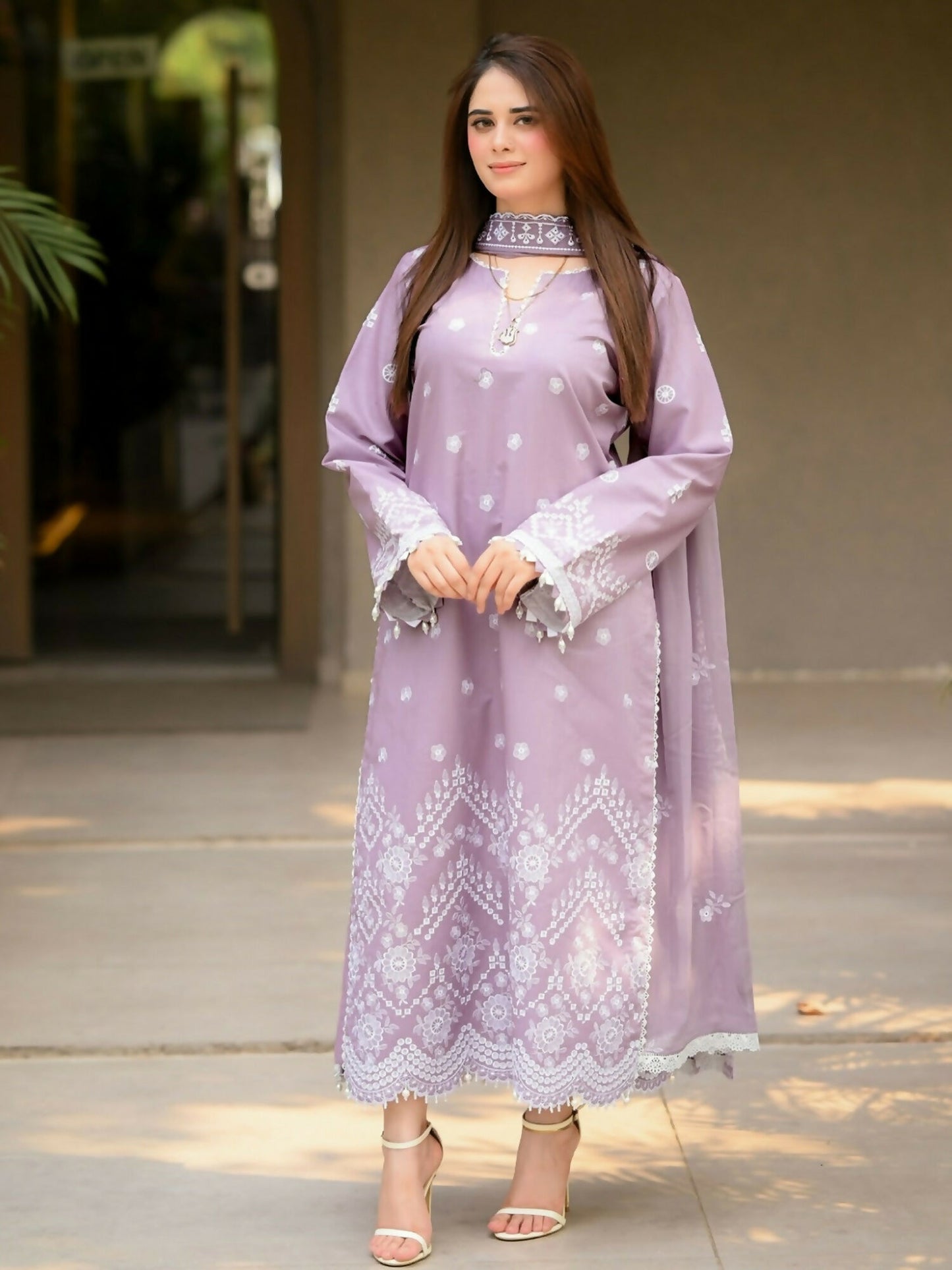 Zeephire Linen Embroidered Stitched 3-Piece Suit-Meerub