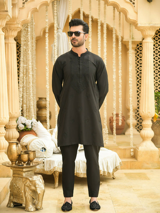 Fabrich Men Embroidered Unstitched Shalwar Kameez-GTS-SS-009