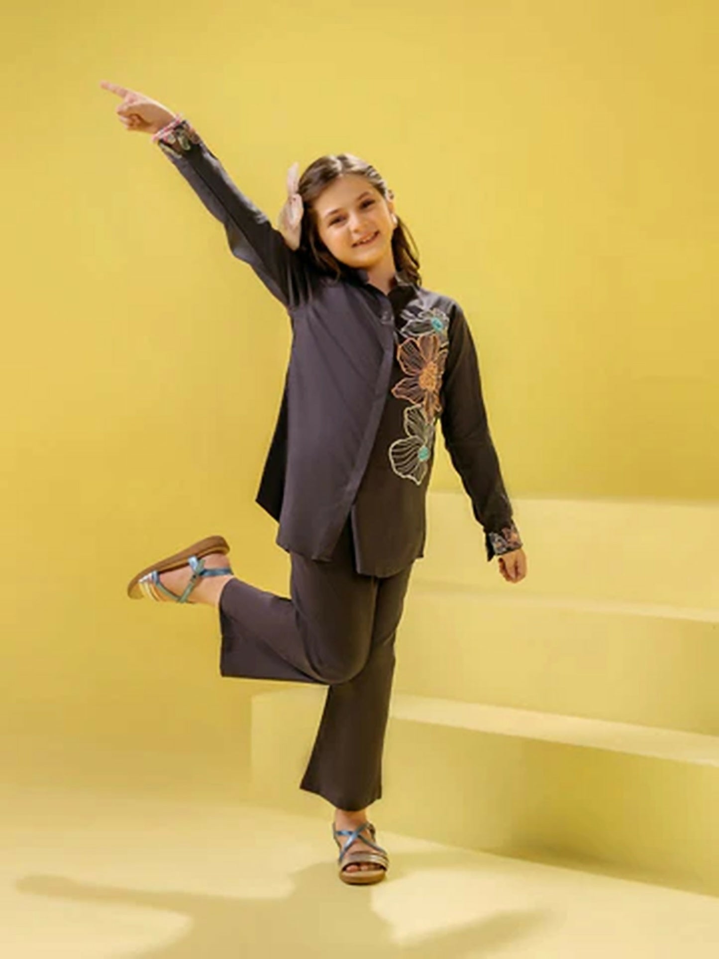 Velvour Girls Embroidered Co Ord Set - VG135-A