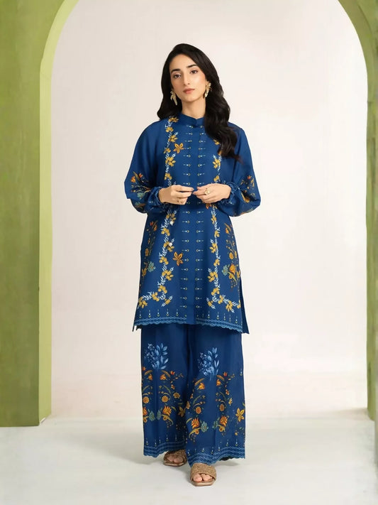 Panache Apparel Dear Summer Silk Lawn Printed Co-Ord Set-Cool Tide