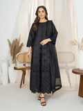 Panache Apparel Monochrome Tales Cambric Katan Embroidered Stitched Suit-Eclipse Bloom