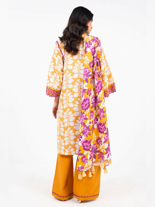 Alkaram Studio Khaddar Printed Unstitched 3-Piece Suit-FW-21-24-Yellow