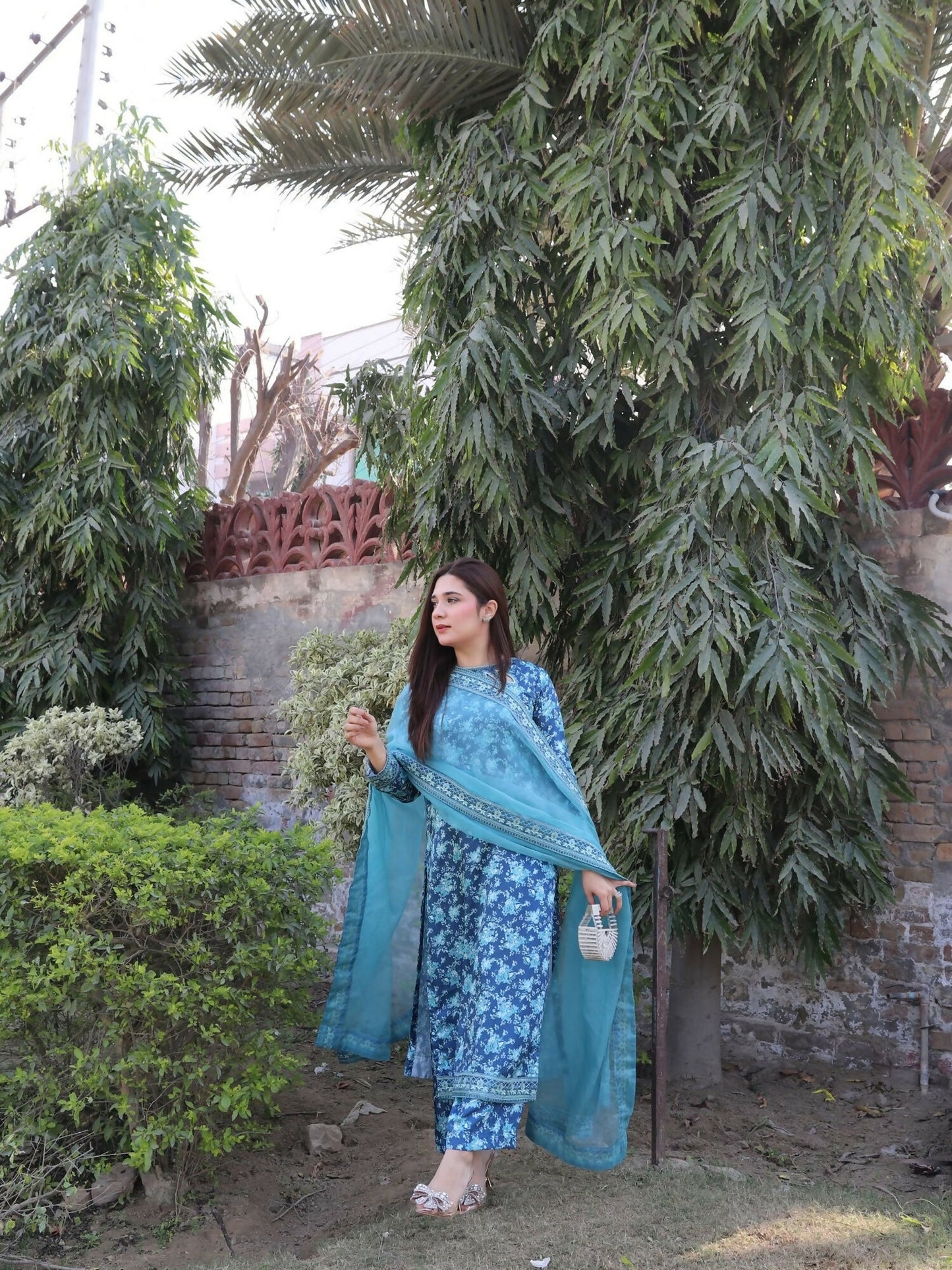 Panache Apparel Crepe Embroidered Stitched Suit-Waves