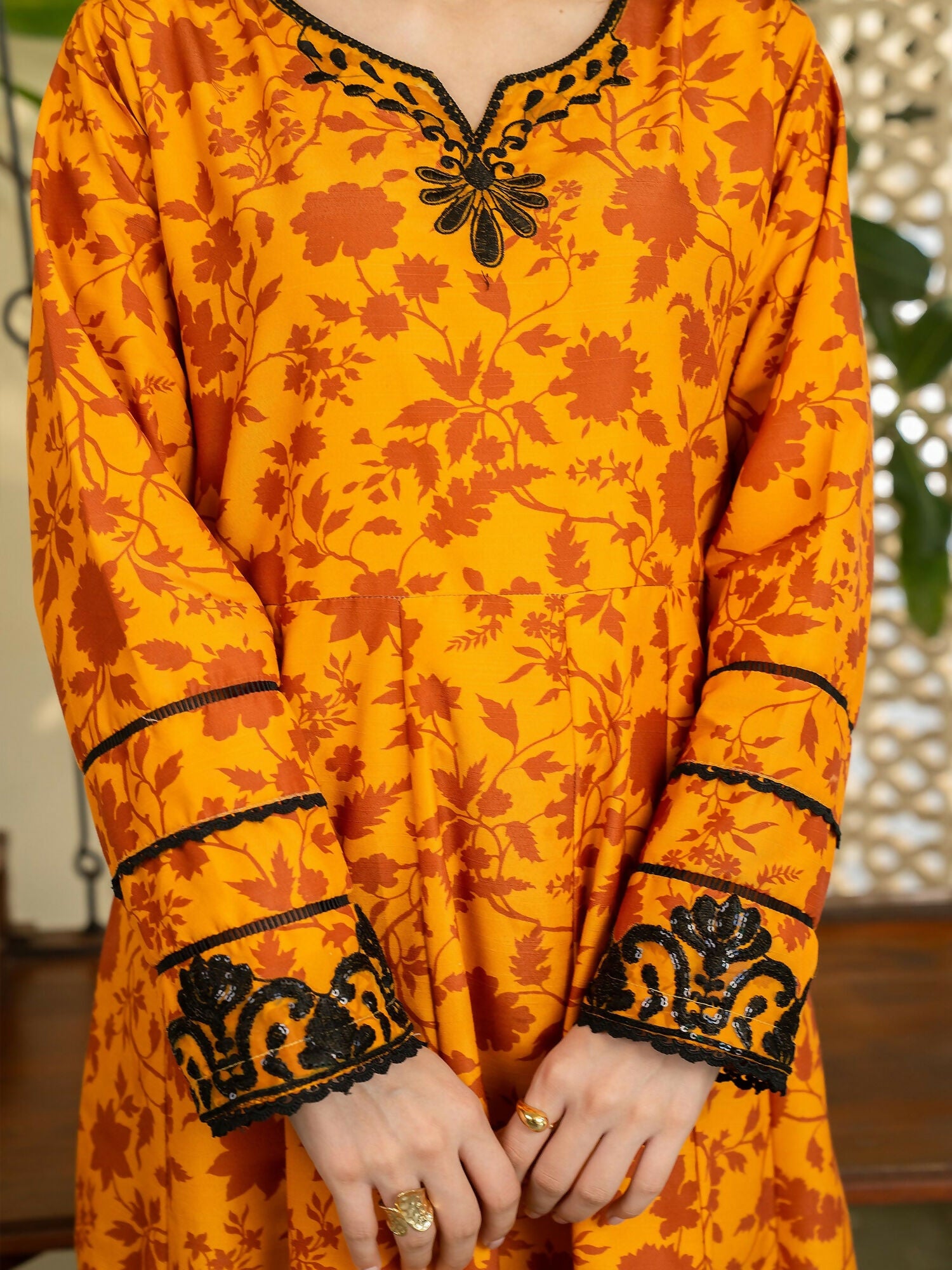 Panache Apparel Khaddar Embroidered Stitched Suit-Sienna