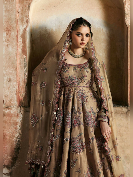 Hussain Rehar Massarat Festive Unstitched'25 Raw Silk 3-Piece Suit-Mahvash