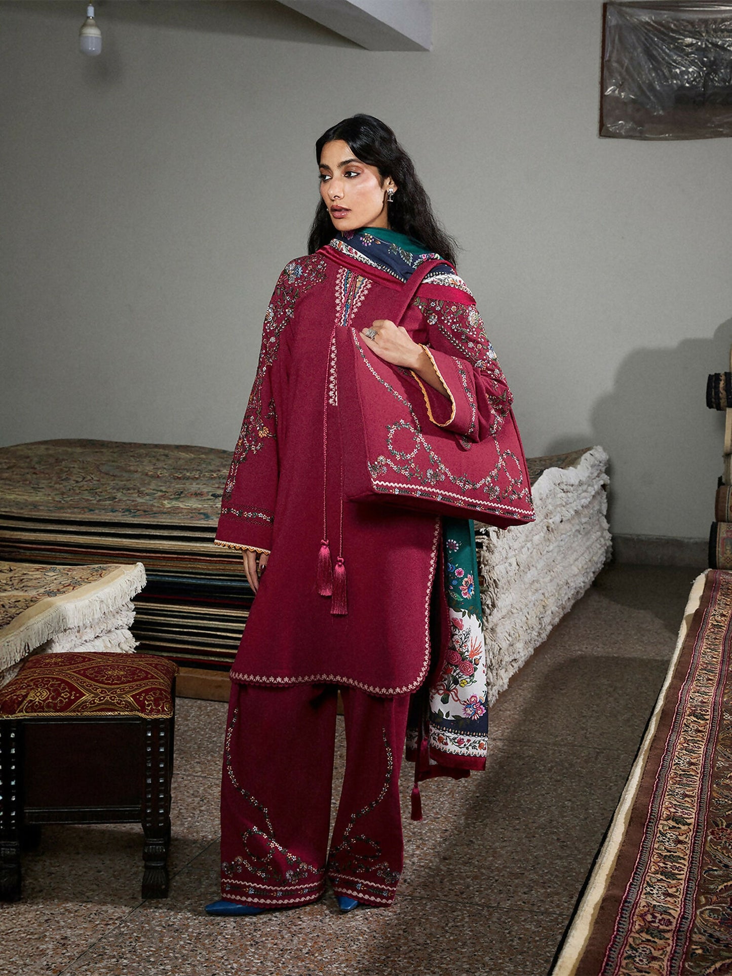 Jugnu by Hussain Rehar Karandi AW 25 - Edit III Embroidered Unstitched 3-Piece Suit-Hasti