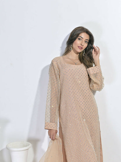 Ruby's Couture Festive Fall'25 Organza Embellished Stitched 3-Piece Suit-Falisha