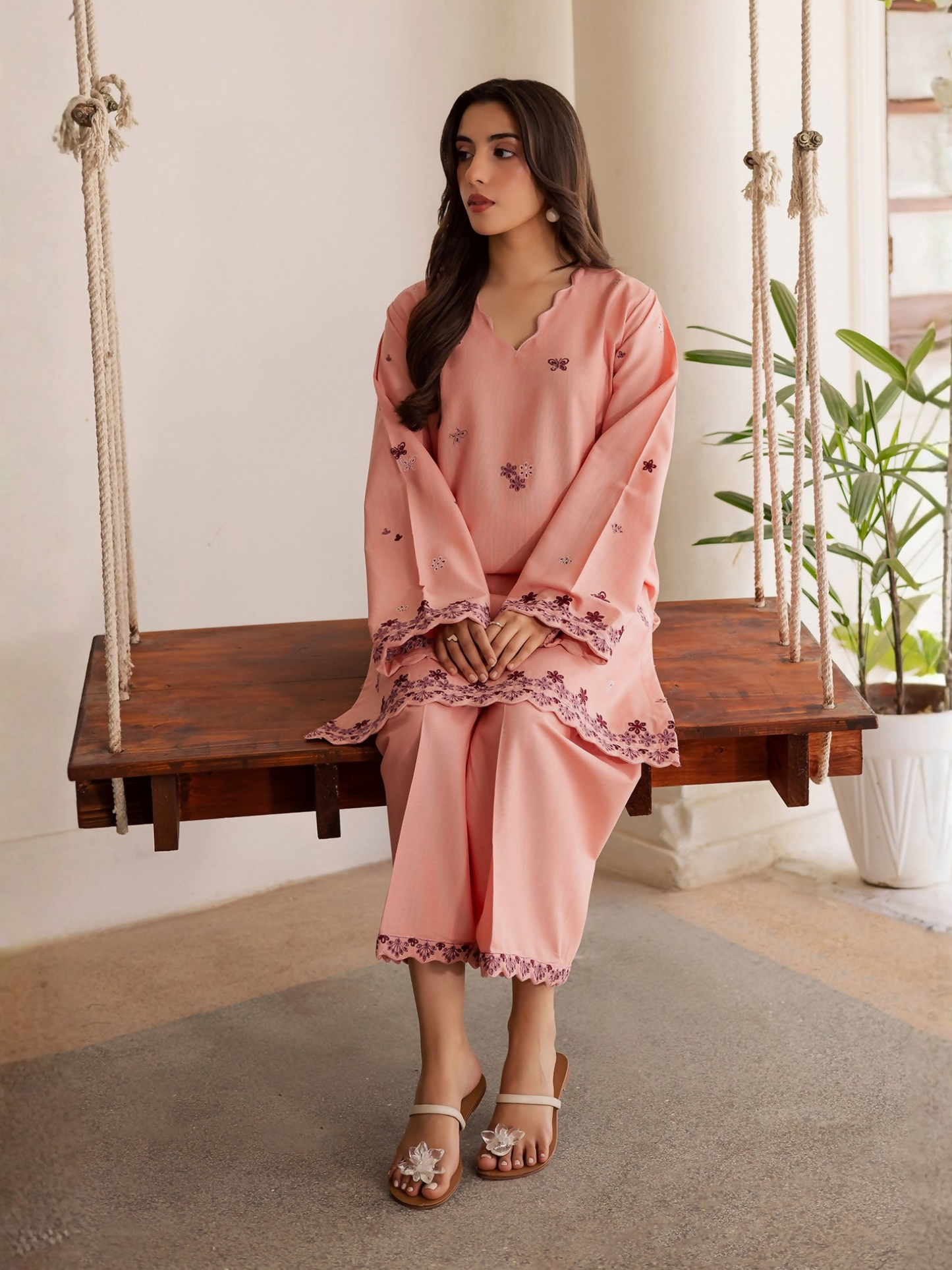 Mannat Clothing Laila Winter Pret '25 Karandi Embroidered Stitched Suit-Zenel